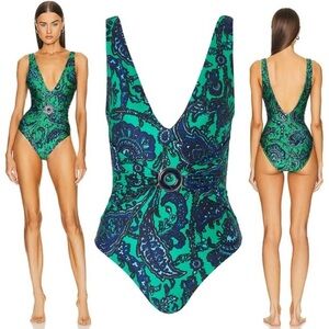 Zimmermann tiggy plunge circle link one piece swimsuit size 4 L/XL